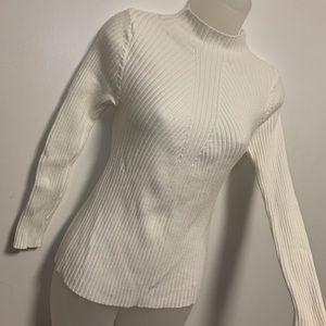 White High Collar Tight Sweater